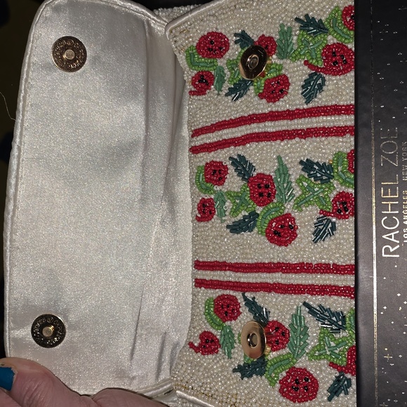Rachel Zoe Beaded Clutch - White, Red, Green - Picture 2 of 8
